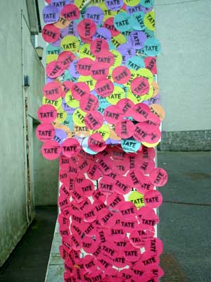 Tate Gallery visitor stickers, St Ives, Cornwall, August 2002