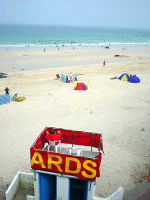Lifeguard, Porthmeor Beach, St Ives, Cornwall, August 2002