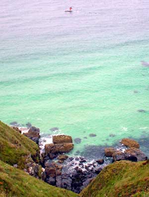 Passing sail boat, St Ives, Cornwall, August 2002