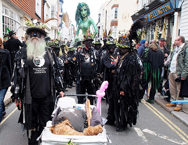 Hastings Jack In The Green: The Grand Procession, High Street, Hastings England UK, Monday 7th May 2012