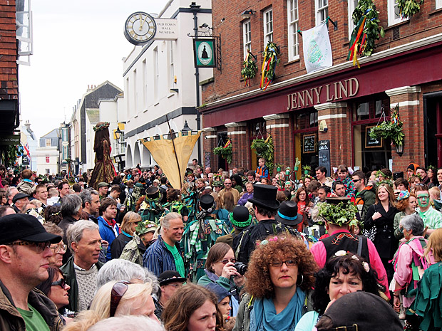 Hastings Jack In The Green: The Grand Procession, High Street, Hastings England UK, Monday 7th May 2012