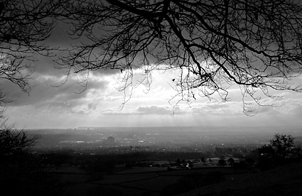 Graig Llanishen walk on Christmas Day 2008, by Caerphilly Mountain, north Cardiff, south Wales