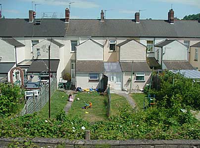 Terraced houses, Newport, Journey to Abergavenny, south Wales photos