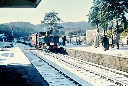Last passenger train, Tintern station, Wye Valley branch line, Monmouthshire, Wales