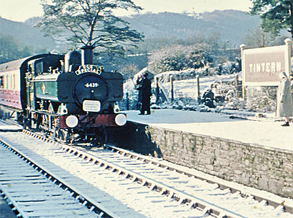 Last passenger train, Tintern station, Wye Valley branch line, Monmouthshire, Wales