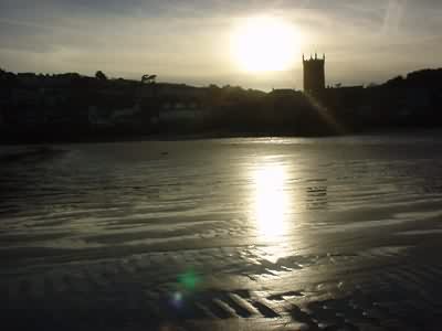 Sunset, sea and sand