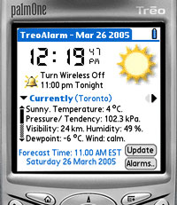 Palm TreoAlarm with Weather Forecast:Review (90%)