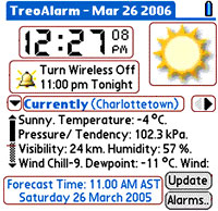 Palm TreoAlarm with Weather Forecast:Review (90%)