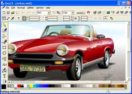 Xara vector graphics program screenshot