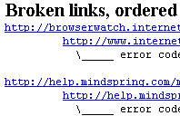 Fixing broken links - view the report